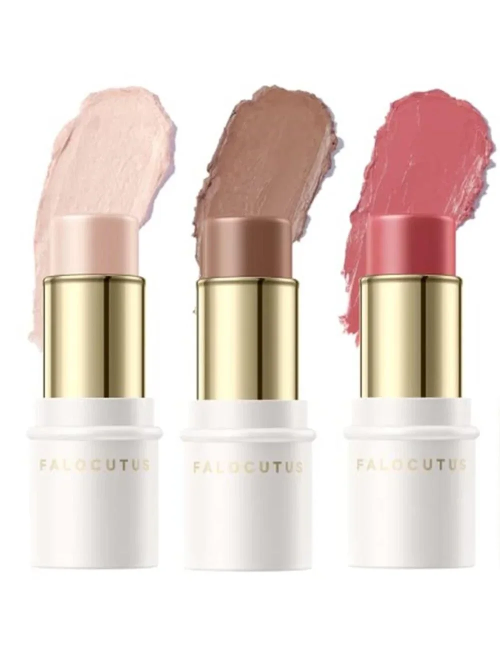 3 Pcs LIGHT-MEDIUM Contour Stick Set Cream Blush & Highlighter Pen